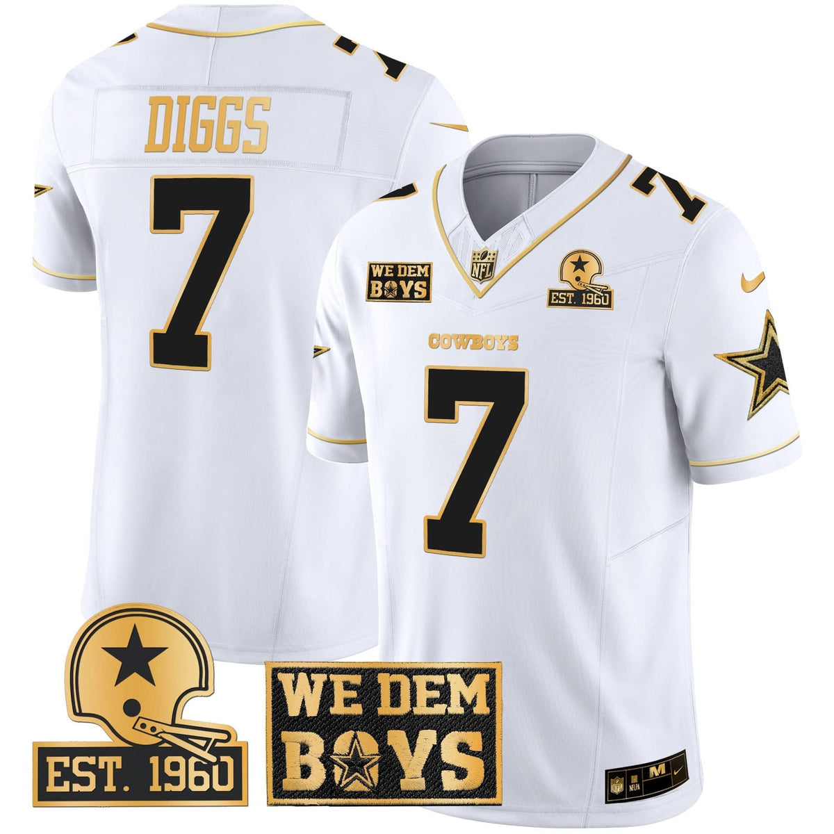 DAL Est. 1960 & We Dem Boyz Patch Gold Vapor Limited Jersey