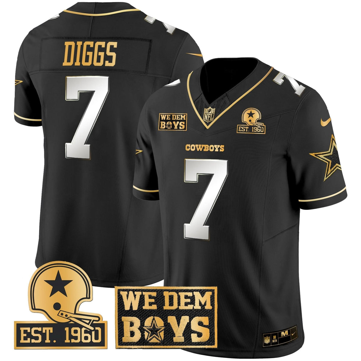 DAL Est. 1960 & We Dem Boyz Patch Gold Vapor Limited Jersey