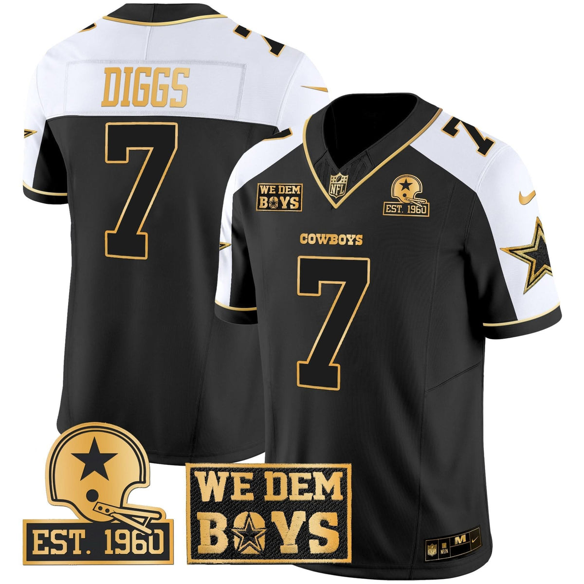 DAL Est. 1960 & We Dem Boyz Patch Gold Vapor Limited Jersey