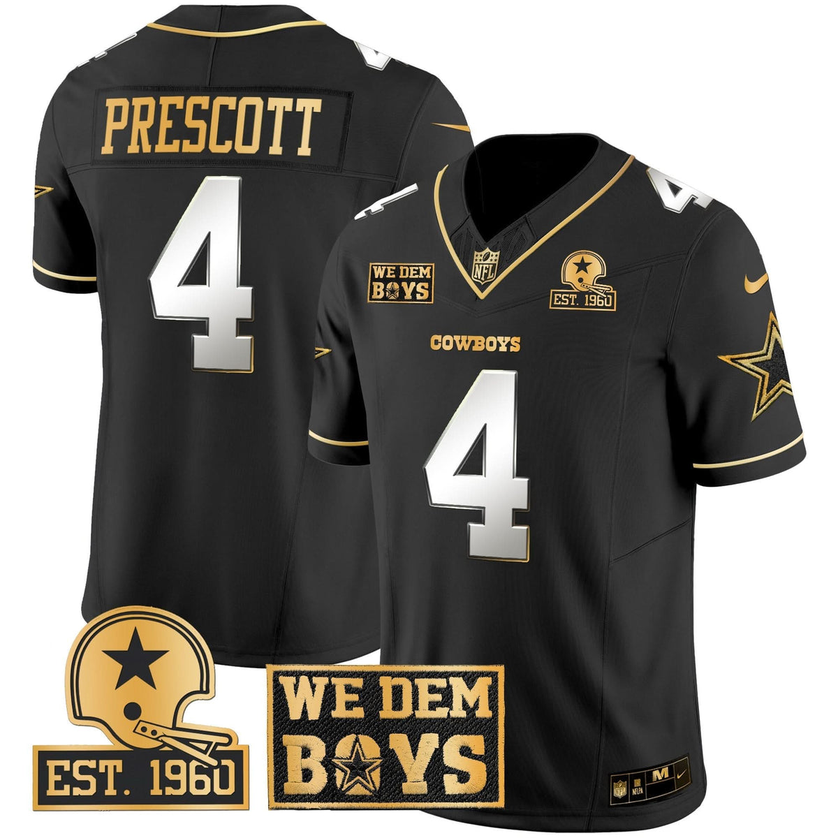 DAL Est. 1960 & We Dem Boyz Patch Gold Vapor Limited Jersey