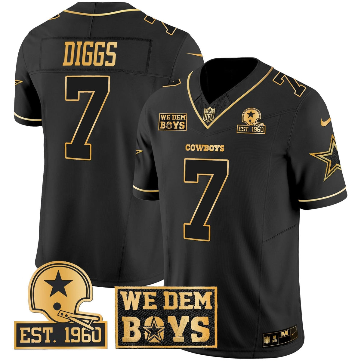 DAL Est. 1960 & We Dem Boyz Patch Gold Vapor Limited Jersey