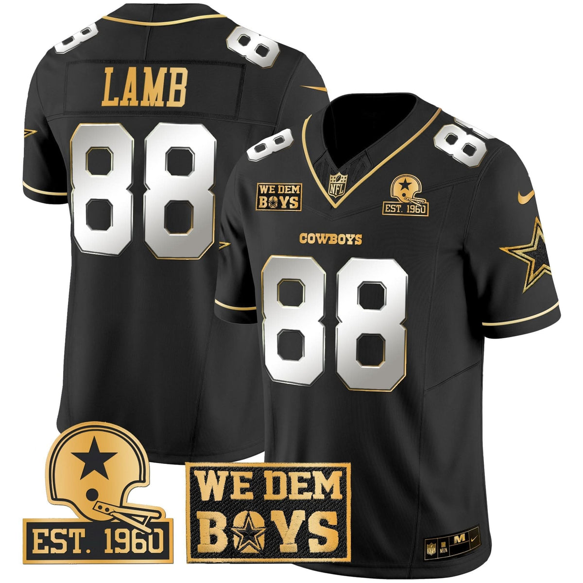 DAL Est. 1960 & We Dem Boyz Patch Gold Vapor Limited Jersey