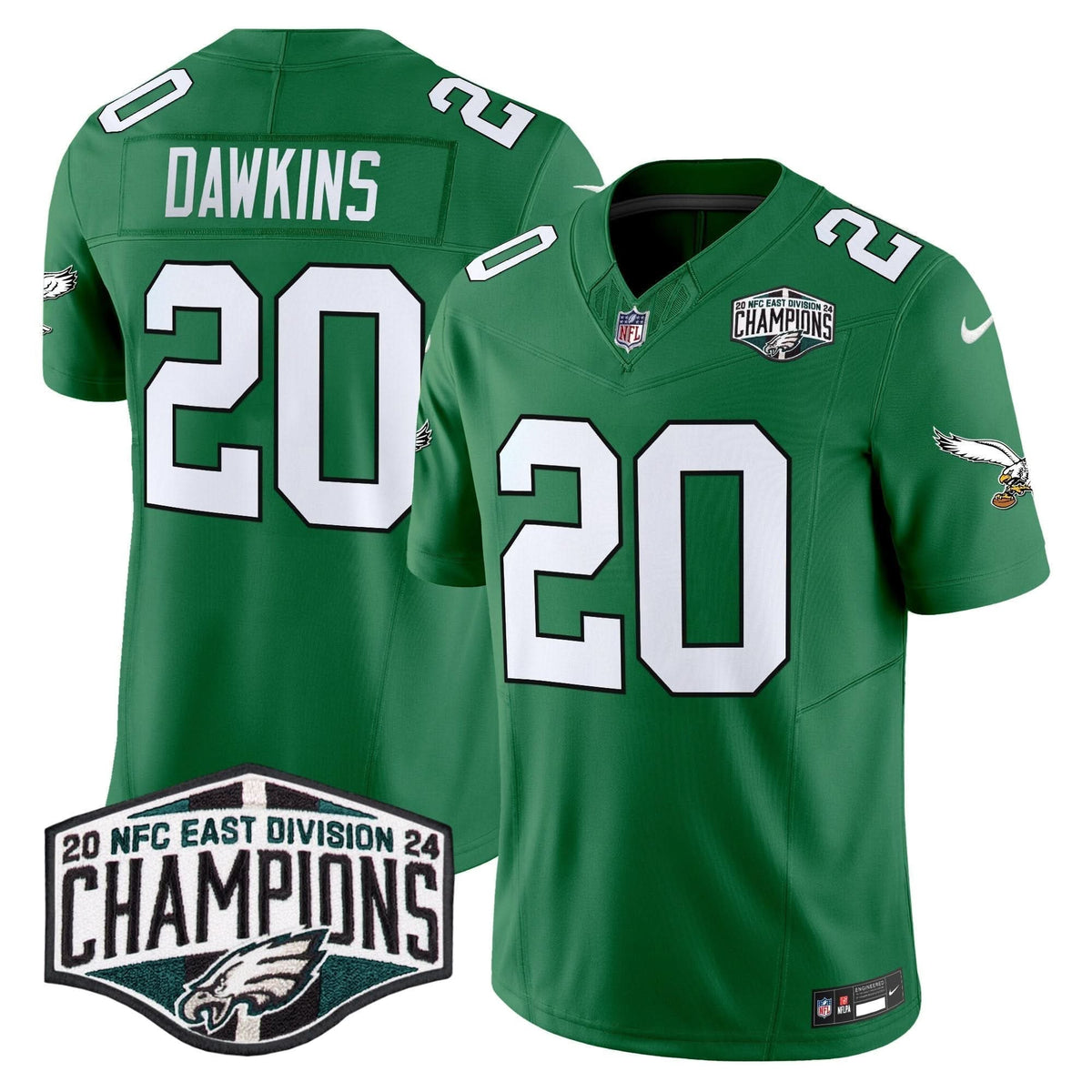 PE Kelly Green 2024 NFC East Division Champions Vapor Limited Jersey V2