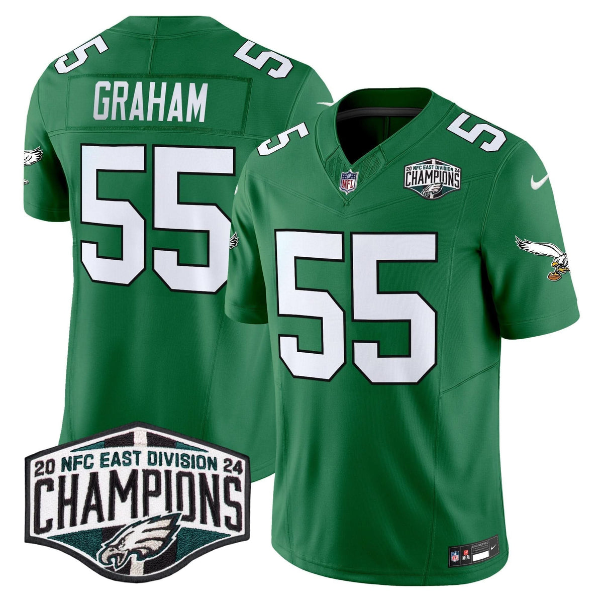 PE Kelly Green 2024 NFC East Division Champions Vapor Limited Jersey V2