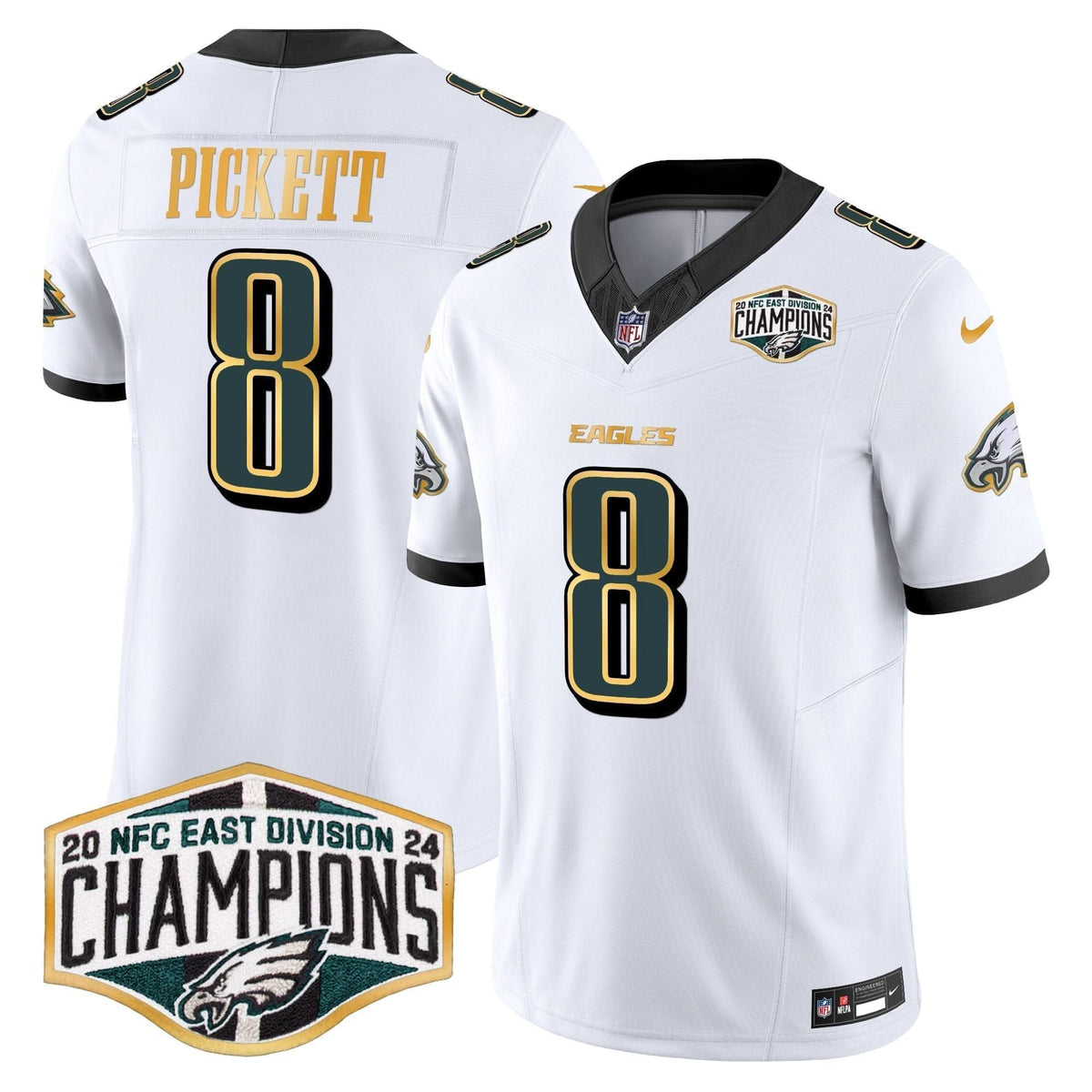 PHI 2024 NFC East Division Champions Gold Trim Vapor Limited Jersey