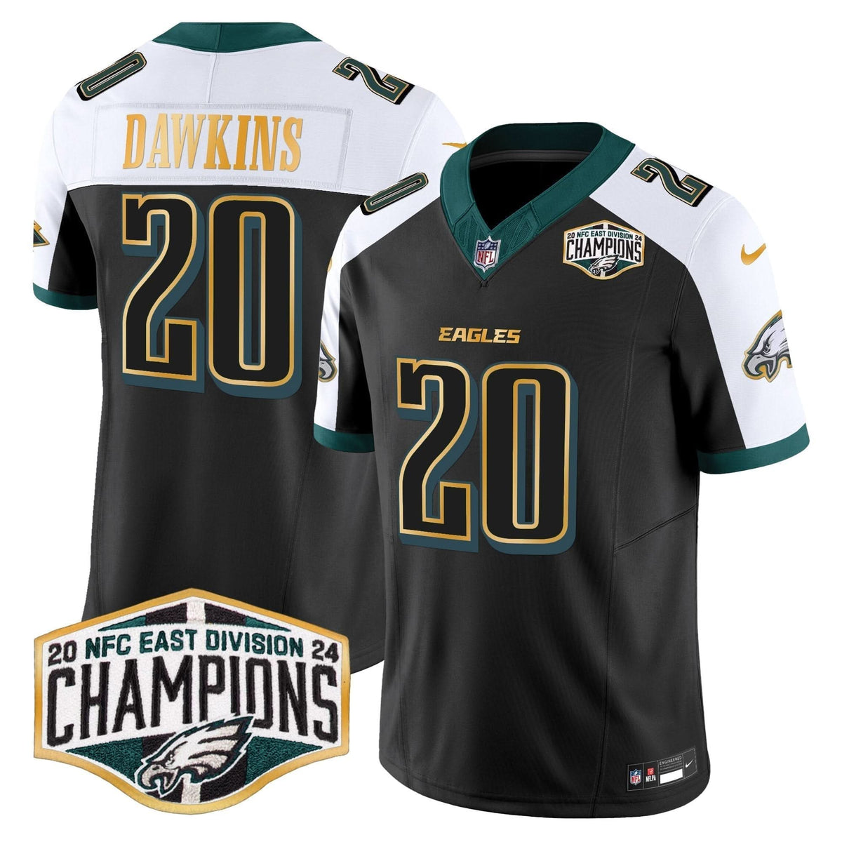 PHI 2024 NFC East Division Champions Gold Trim Vapor Limited Jersey