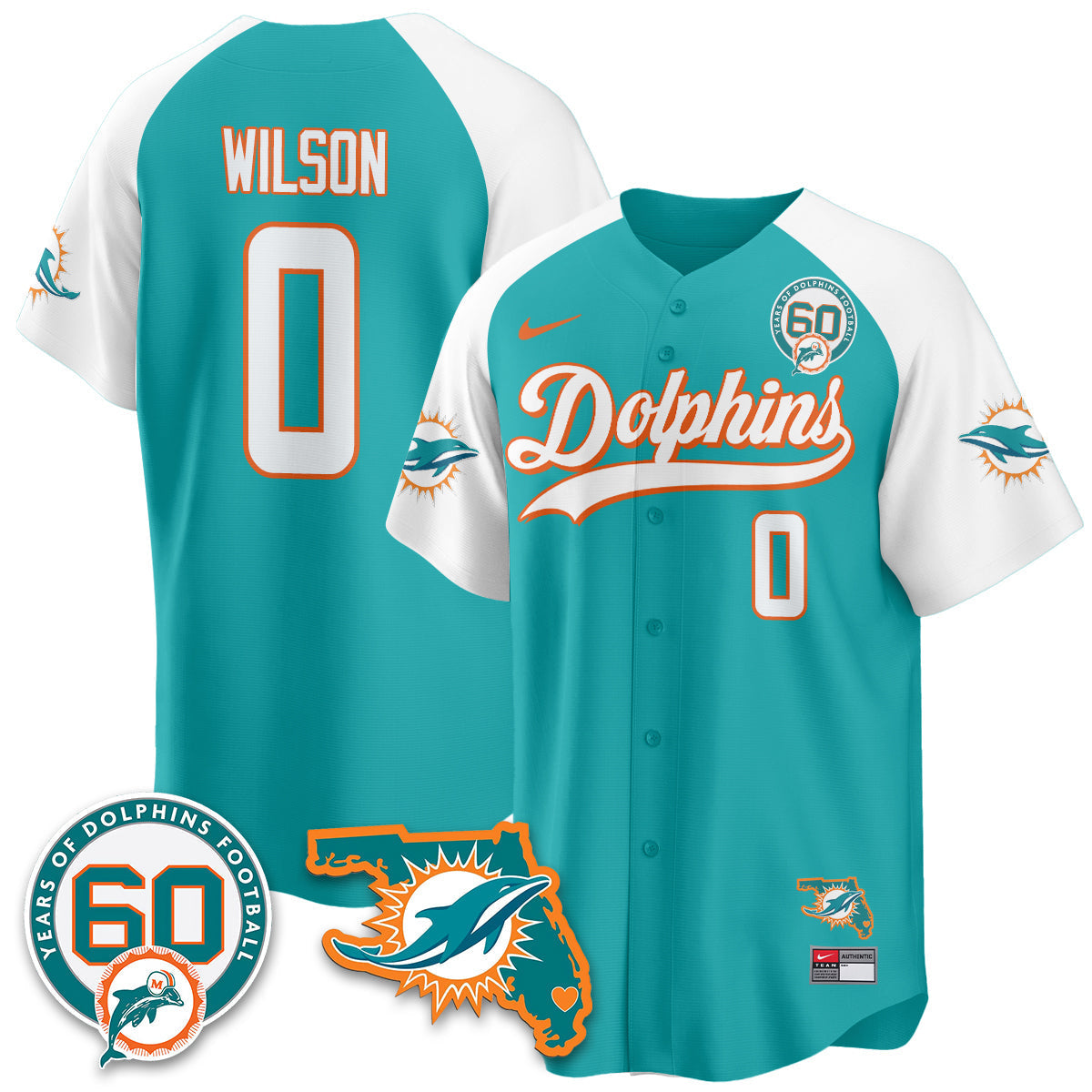 MIA 60th Season Vapor Limited Baseball Jersey - All Stitched
