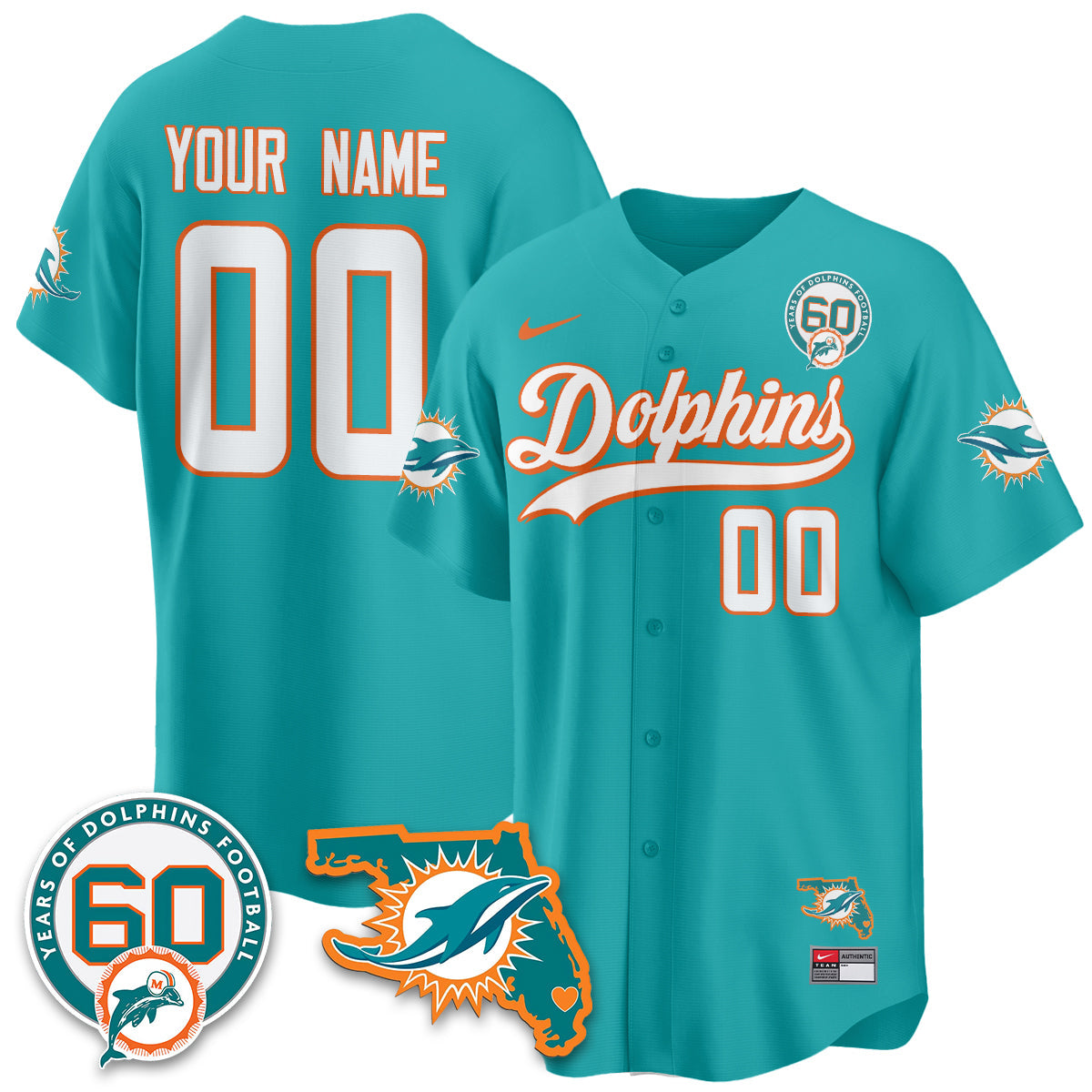 MIA 60th Season Vapor Limited Baseball Jersey - All Stitched