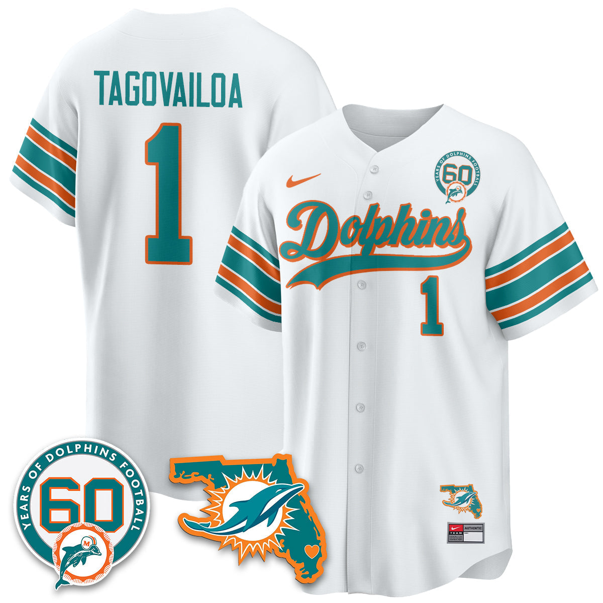 MIA 60th Season Vapor Limited Baseball Jersey - All Stitched