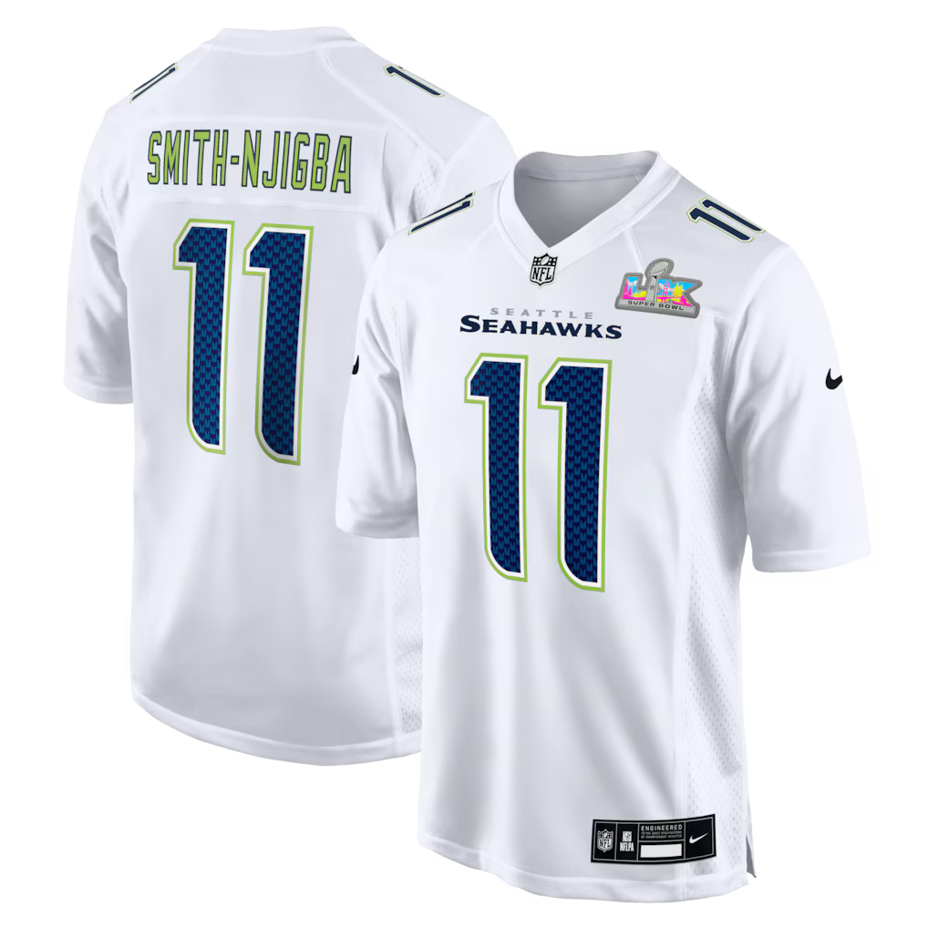 Jaxon Smith-Njigba Seattle Seahawks Super Bowl LX Patch Jersey - Tundra White