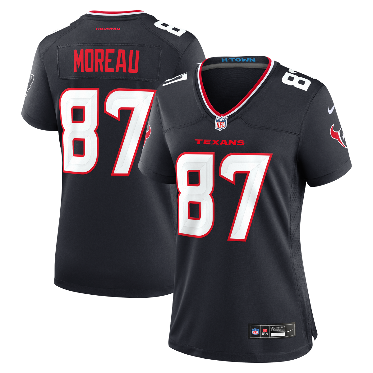 Women's Houston Texans Foster Moreau Nike Navy Team Game Jersey