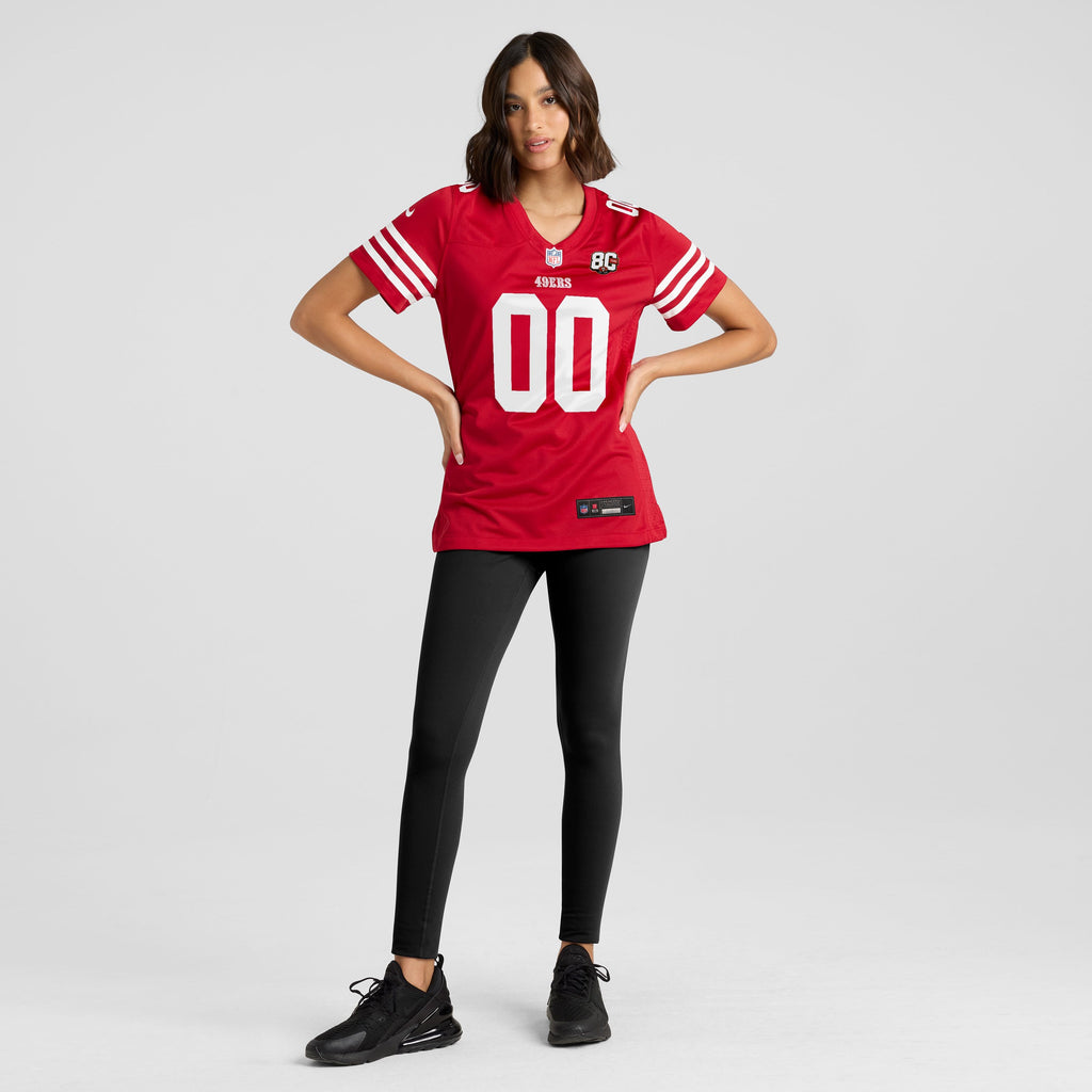 Women's San Francisco 49Ers Nike Scarlet 80Th Anniversary Custom Game Jersey