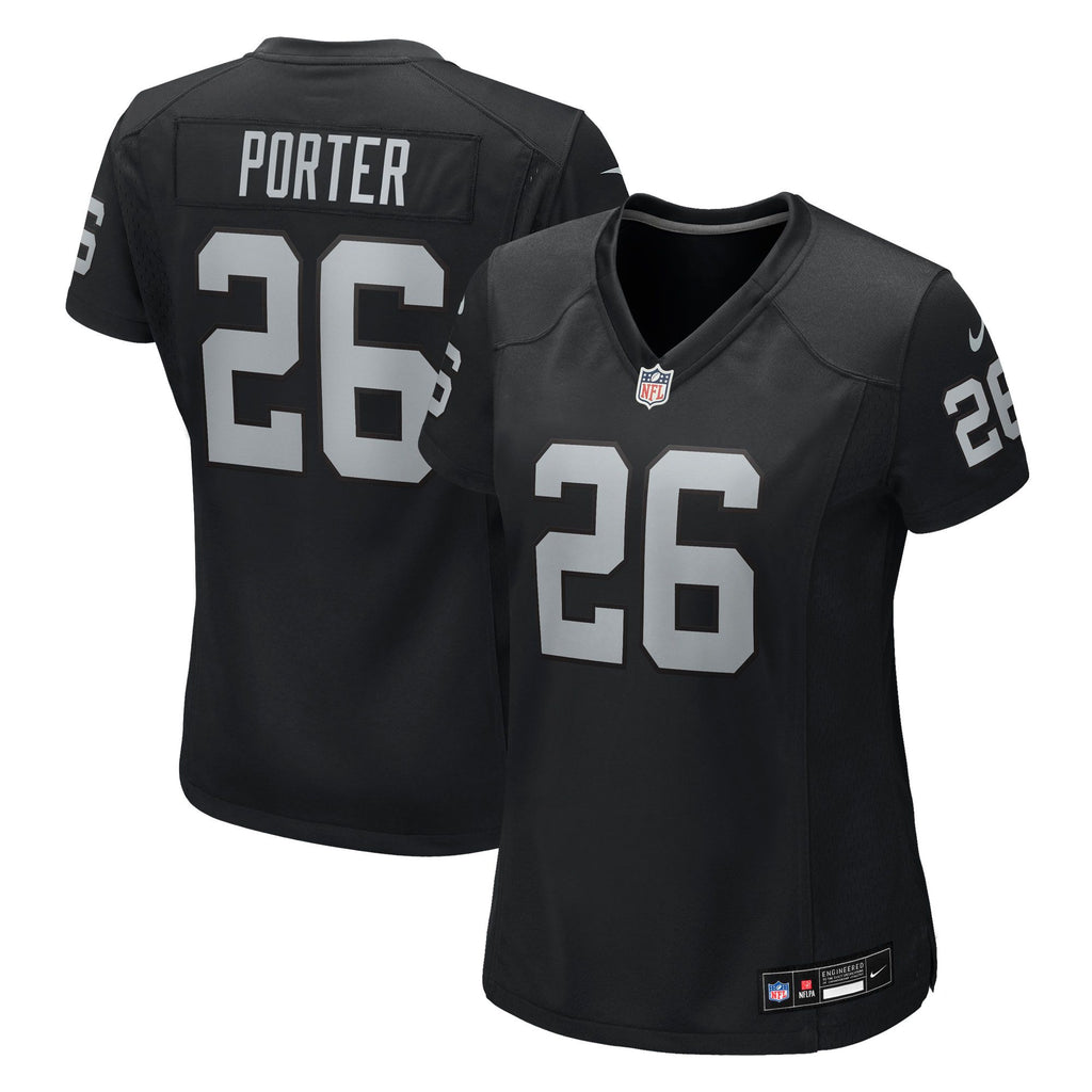 Women's Las Vegas Raiders Darien Porter Nike Black Team Game Jersey