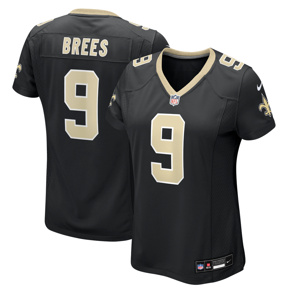 Women's New Orleans Saints Drew Brees Nike Black Team Game Jersey