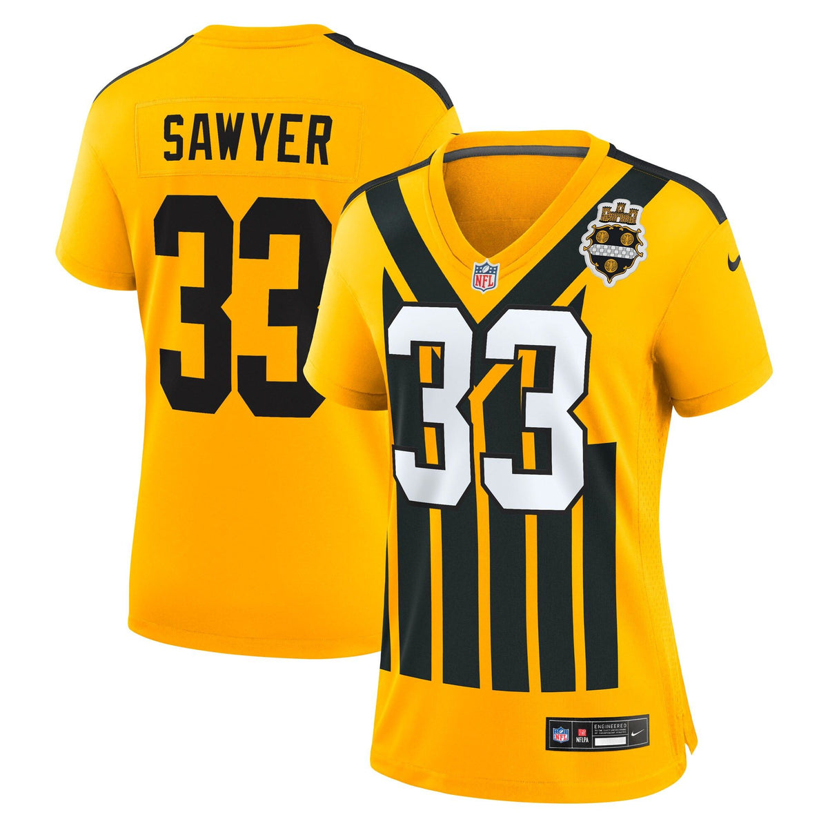 Women's Pittsburgh Steelers Jack Sawyer Nike Gold Alternate Game Jersey