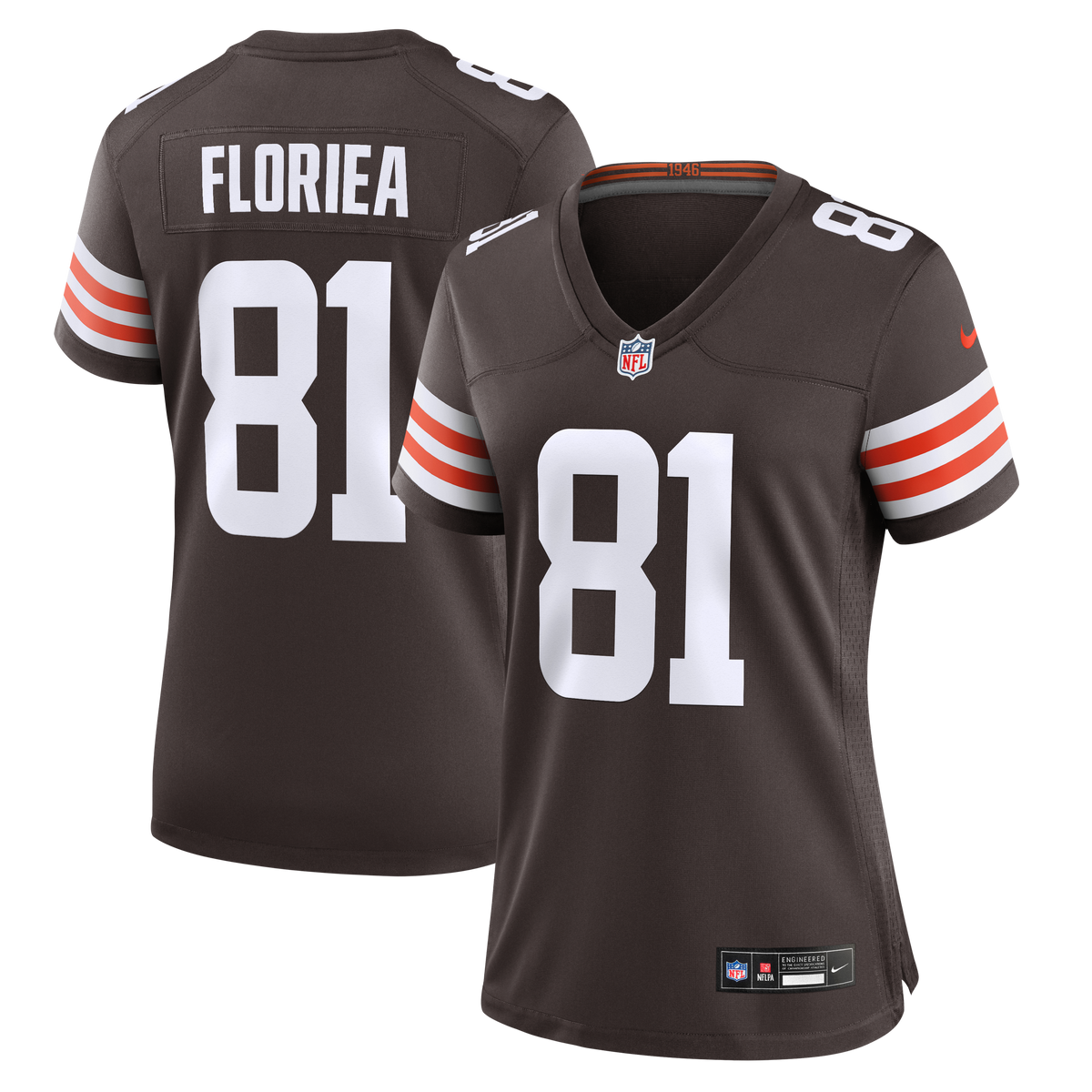 Women's Cleveland Browns Luke Floriea Nike Brown Team Game Jersey